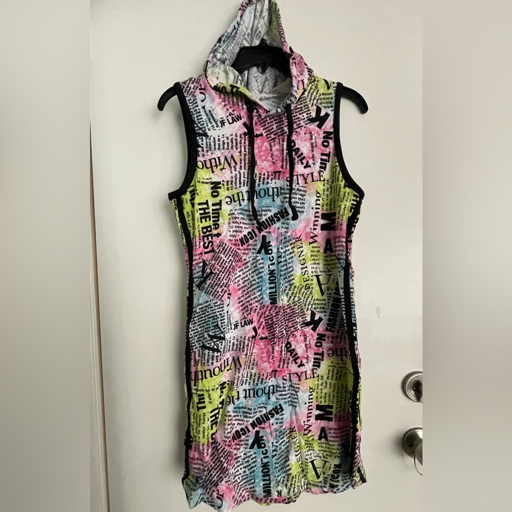 No Boundaries Multicolor Graphic Hoodie Dress